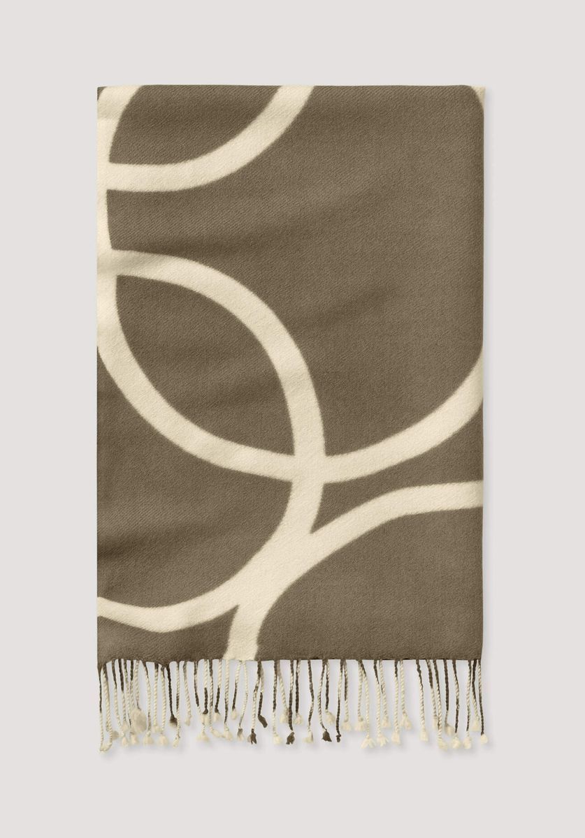 hessnatur Damen Schal mit Signé aus Schurwolle - braun - Größe 1size