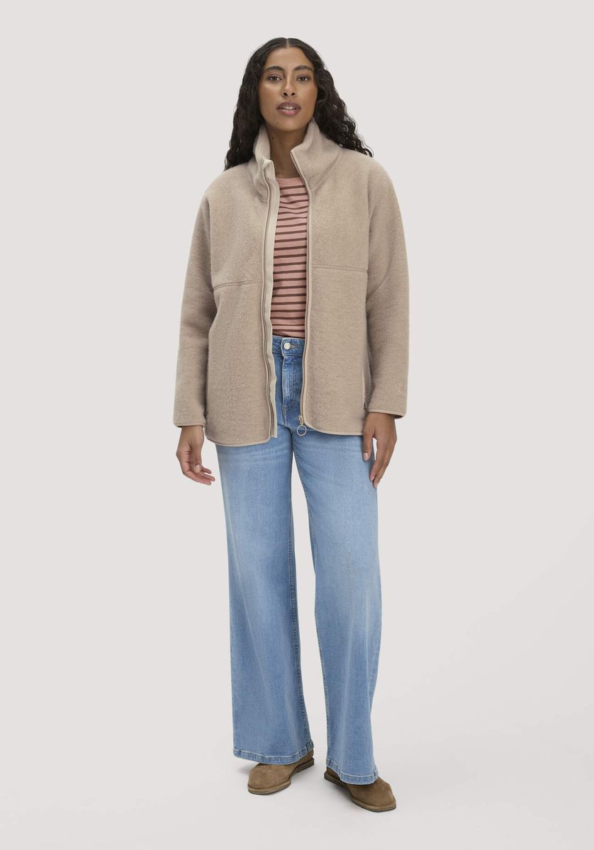 Oversize Jacke aus Merino-Wollfleece