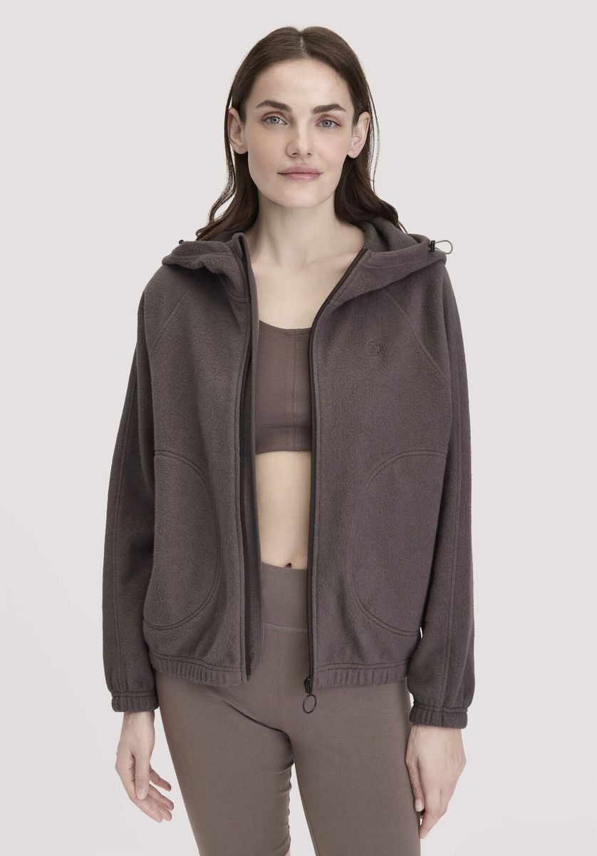hessnatur Loungewear Softfleece Jacke Oversize ACTIVE COMFORT aus Bio-Baumwolle - lila - Größe L