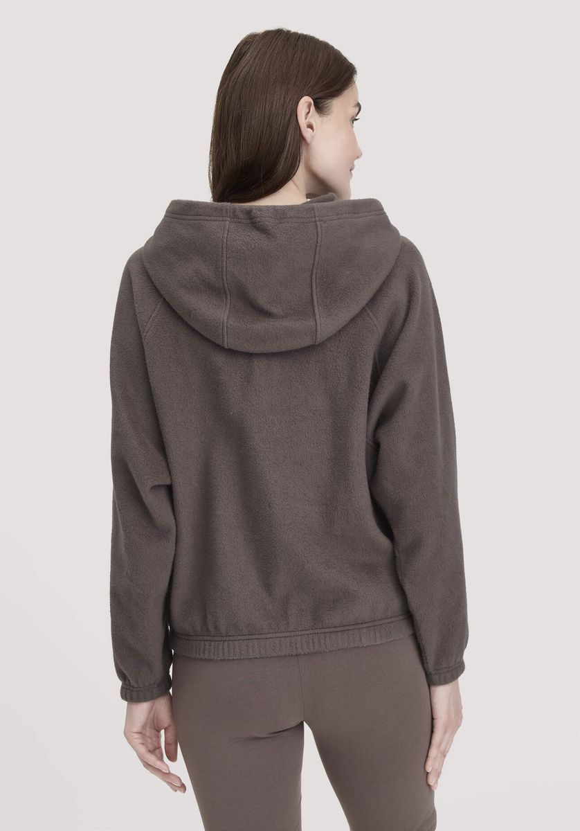 hessnatur Loungewear Softfleece Jacke Oversize ACTIVE COMFORT aus Bio-Baumwolle - lila - Größe L