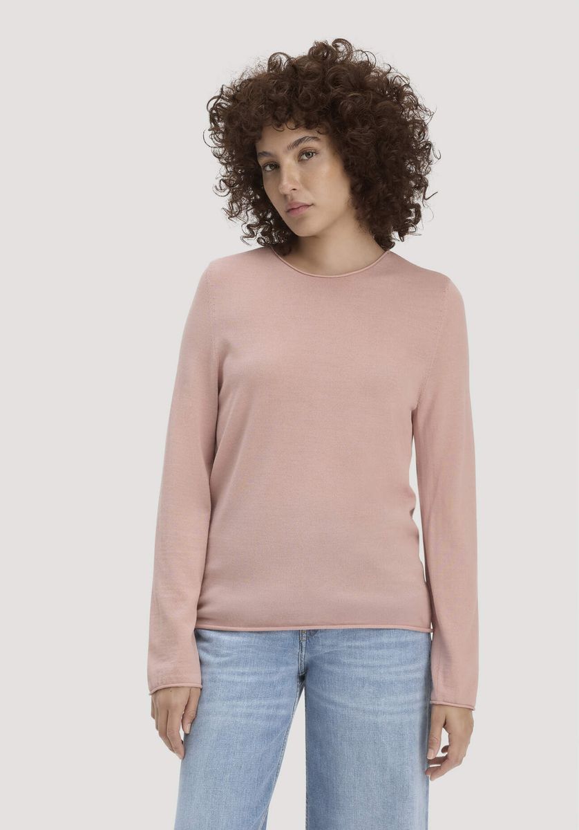 hessnatur Damen Strick Pullover Regular aus Bio-Merinowolle - rosa - Größe M