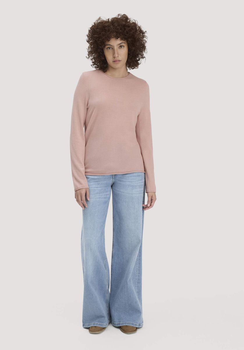 hessnatur Damen Strick Pullover Regular aus Bio-Merinowolle - rosa - Größe M
