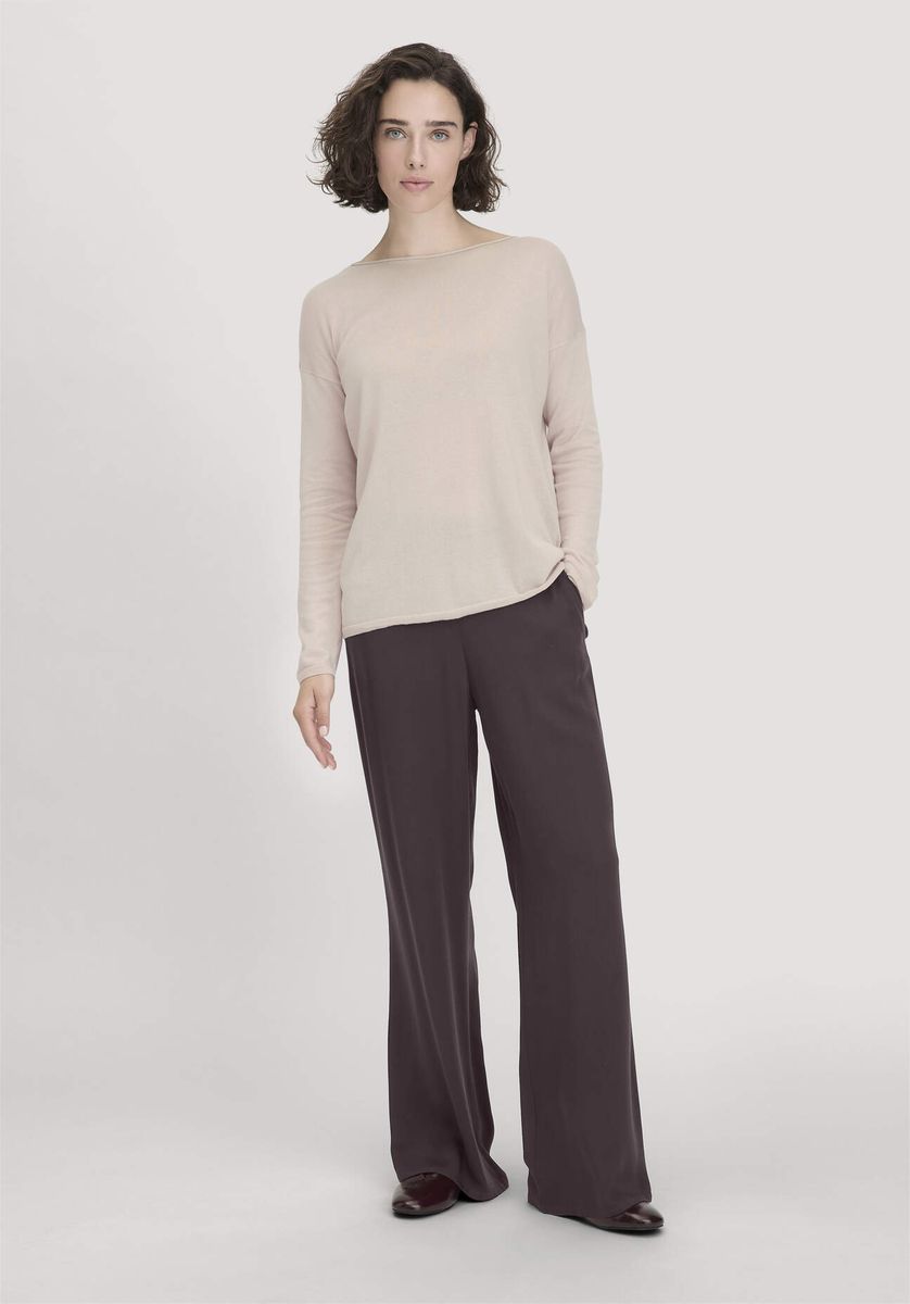 hessnatur Damen Strick Pullover Oversize aus TENCEL™ Lyocell mit Bio-Baumwolle - beige - Größe L