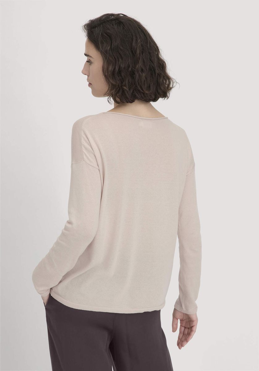 hessnatur Damen Strick Pullover Oversize aus TENCEL™ Lyocell mit Bio-Baumwolle - beige - Größe L