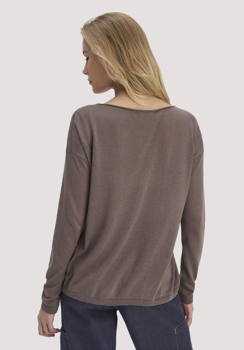 hessnatur Damen Strick Pullover Oversize aus TENCEL™ Lyocell mit Bio-Baumwolle - braun - Größe L