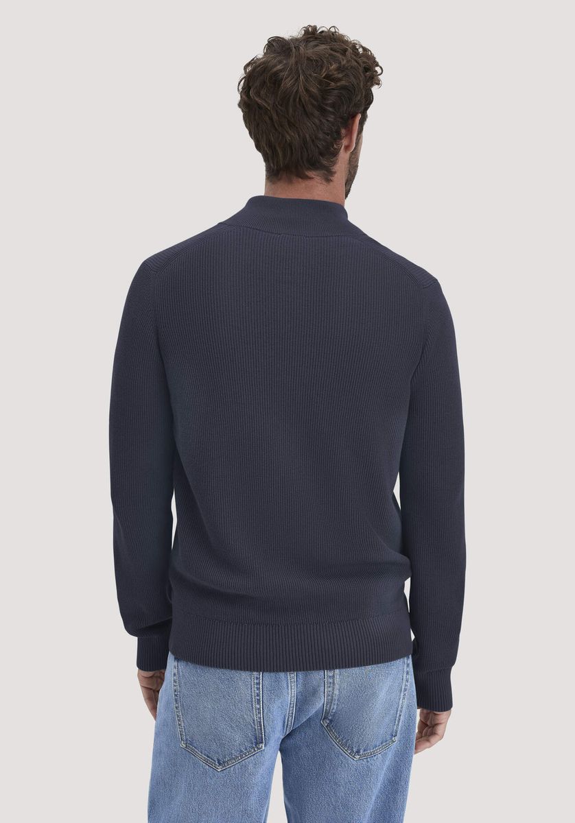 hessnatur Herren Strick Jacke Regular aus Bio-Baumwolle - blau - Größe L