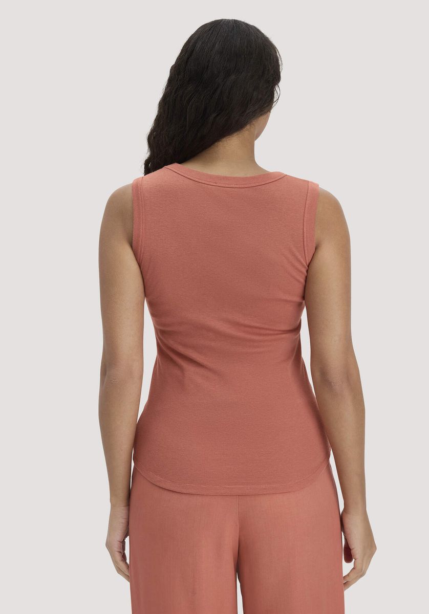 hessnatur Damen Softrib Top Fitted aus Bio-Baumwolle und TENCEL™ Modal - orange - Größe 34