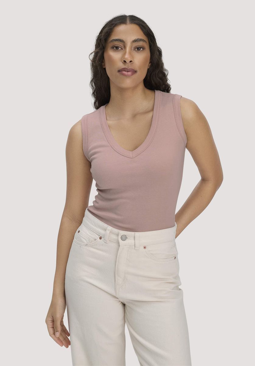 hessnatur Damen Softrib Top Fitted aus Bio-Baumwolle und TENCEL™ Modal - rosa - Größe 34