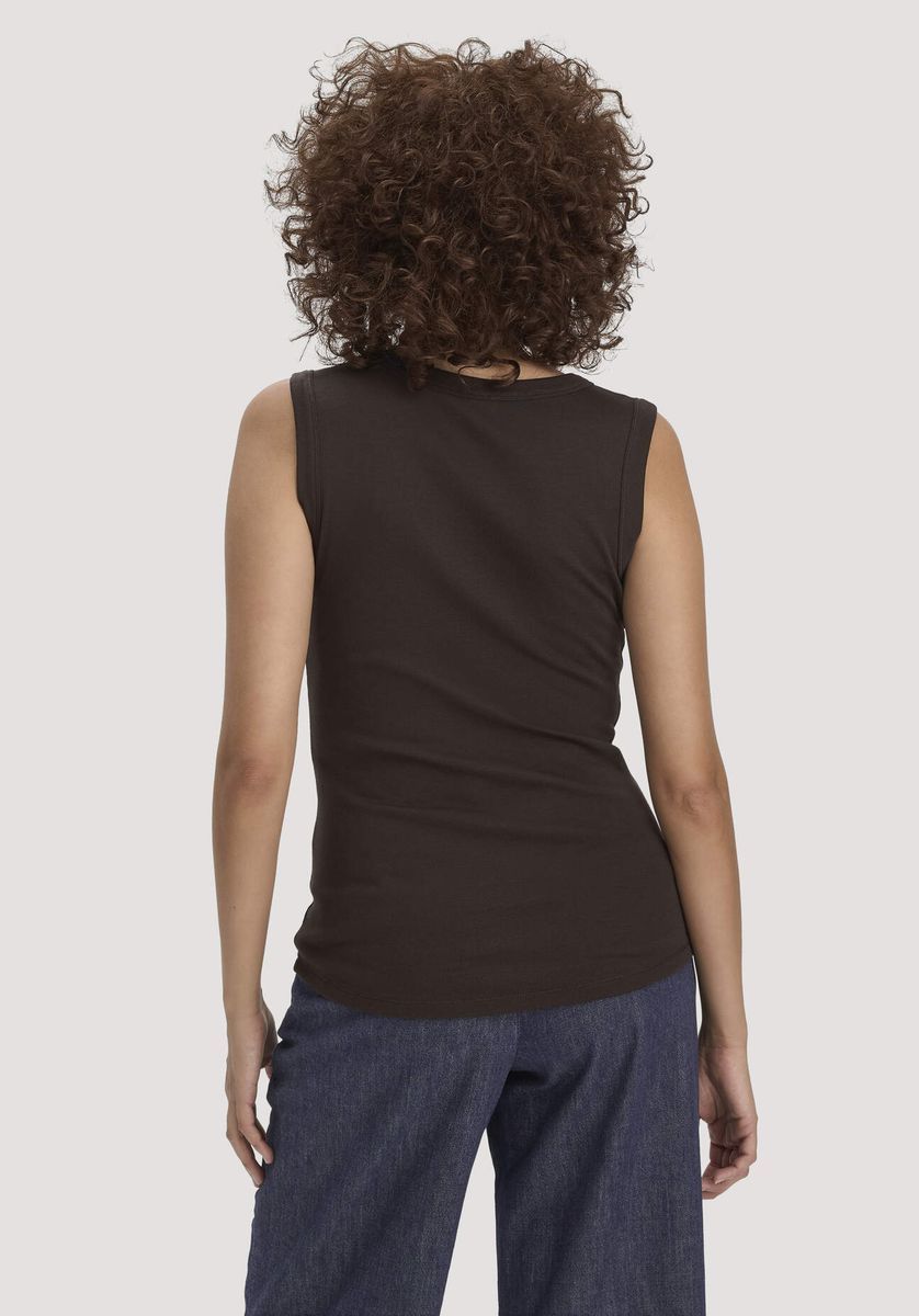 hessnatur Damen Softrib Top Fitted aus Bio-Baumwolle und TENCEL™ Modal - braun - Größe 34