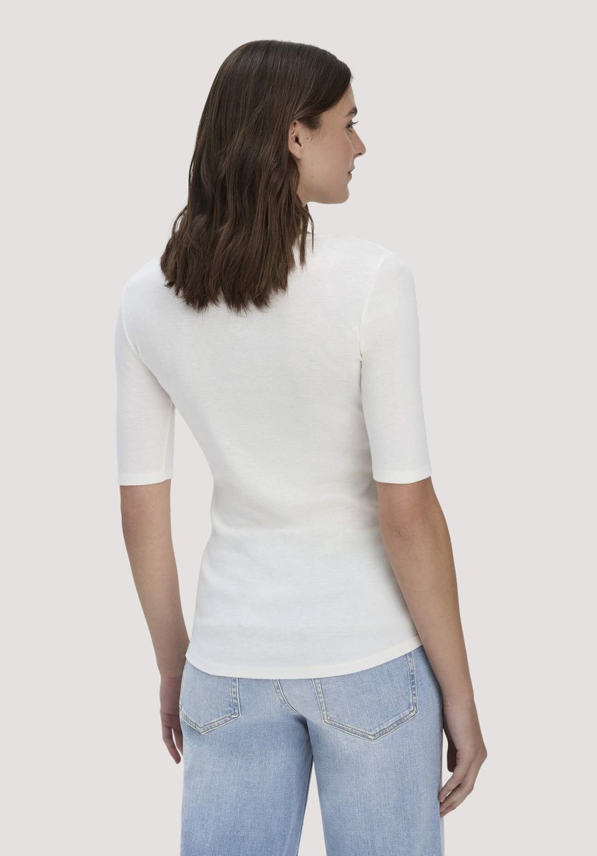 Figurbetontes geripptes Bio-Baumwoll-T-Shirt