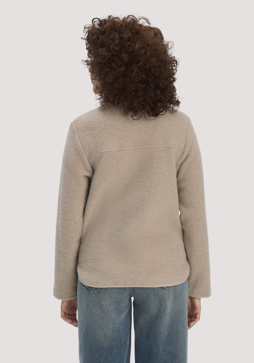 hessnatur Damen Wollfleece Jacke Regular aus Bio-Merinowolle - beige - Größe L