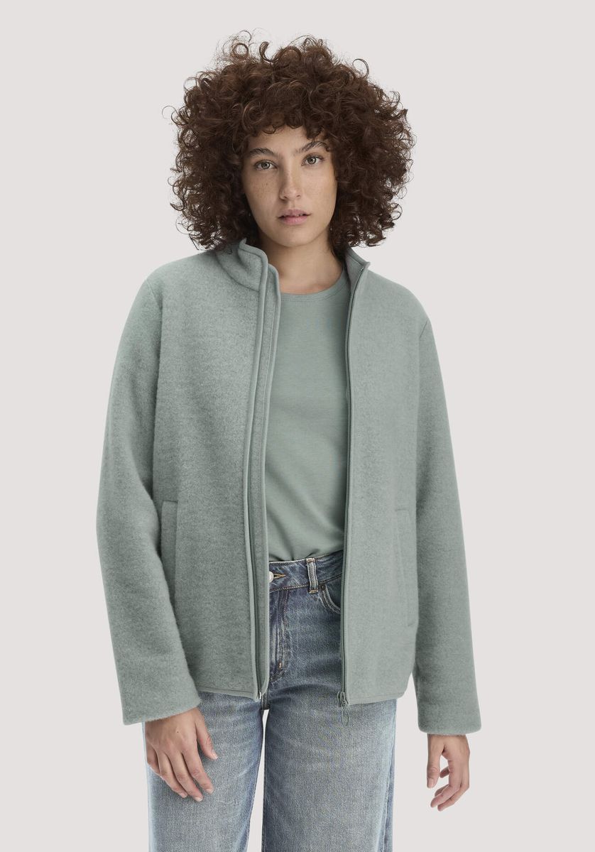 Lässige Wollfleece Jacke mit Reißverschluss