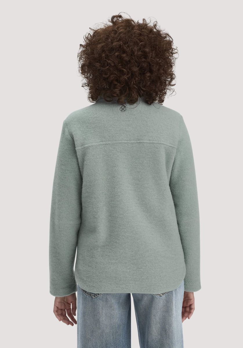 Lässige Wollfleece Jacke mit Reißverschluss