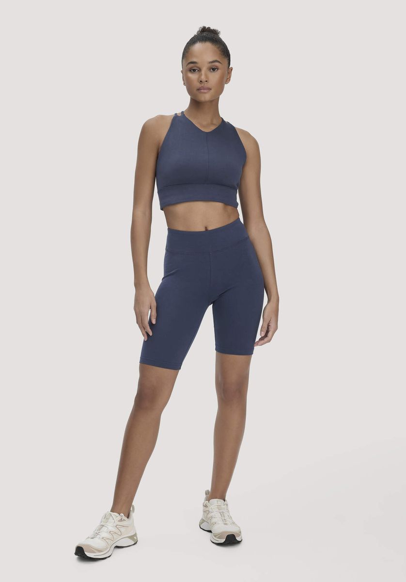 hessnatur Loungewear Shorts Fitted ACTIVE LIGHT aus Bio-Baumwolle - blau - Größe L/k