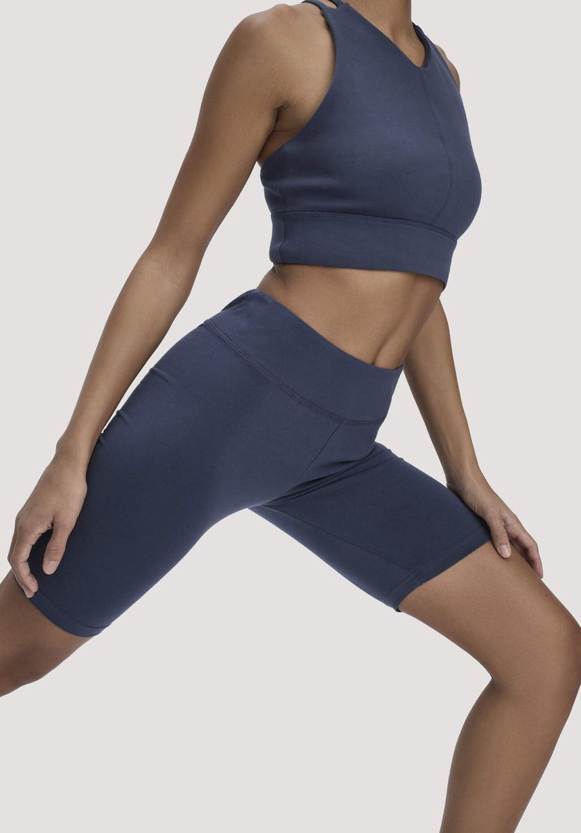 hessnatur Loungewear Shorts Fitted ACTIVE LIGHT aus Bio-Baumwolle - blau - Größe L/k