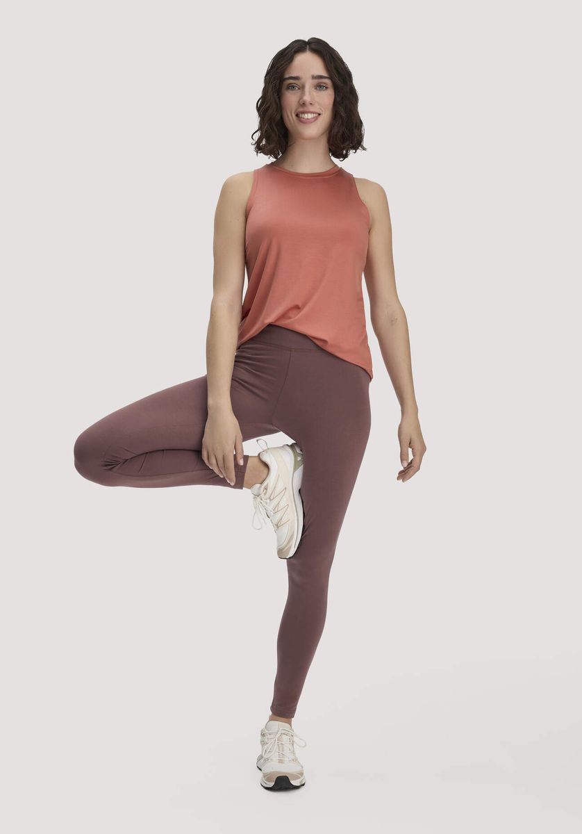 hessnatur Loungewear Leggings Medium Cut ACTIVE LIGHT aus Bio-Baumwolle - braun - Größe L/k