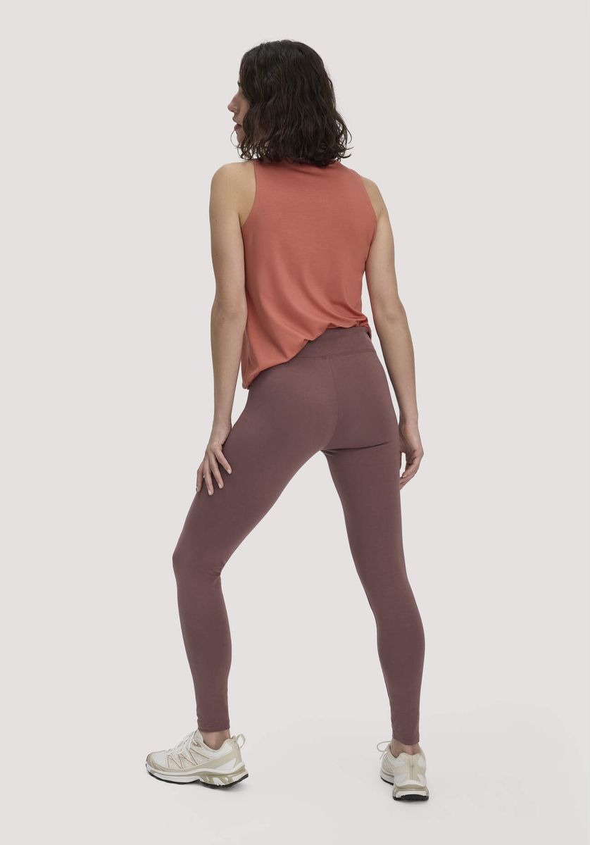 hessnatur Loungewear Leggings Medium Cut ACTIVE LIGHT aus Bio-Baumwolle - braun - Größe L/k