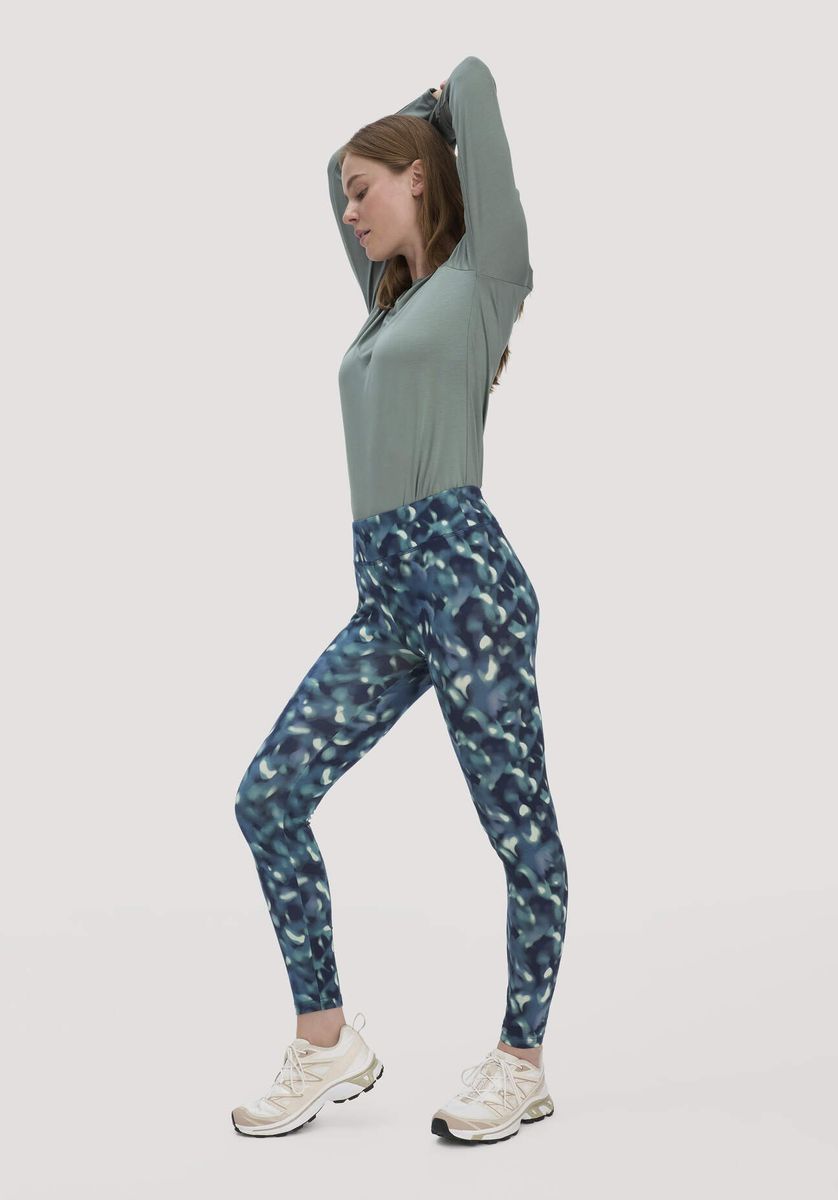 hessnatur Loungewear Leggings Medium Cut ACTIVE LIGHT aus Bio-Baumwolle - blau - Größe L