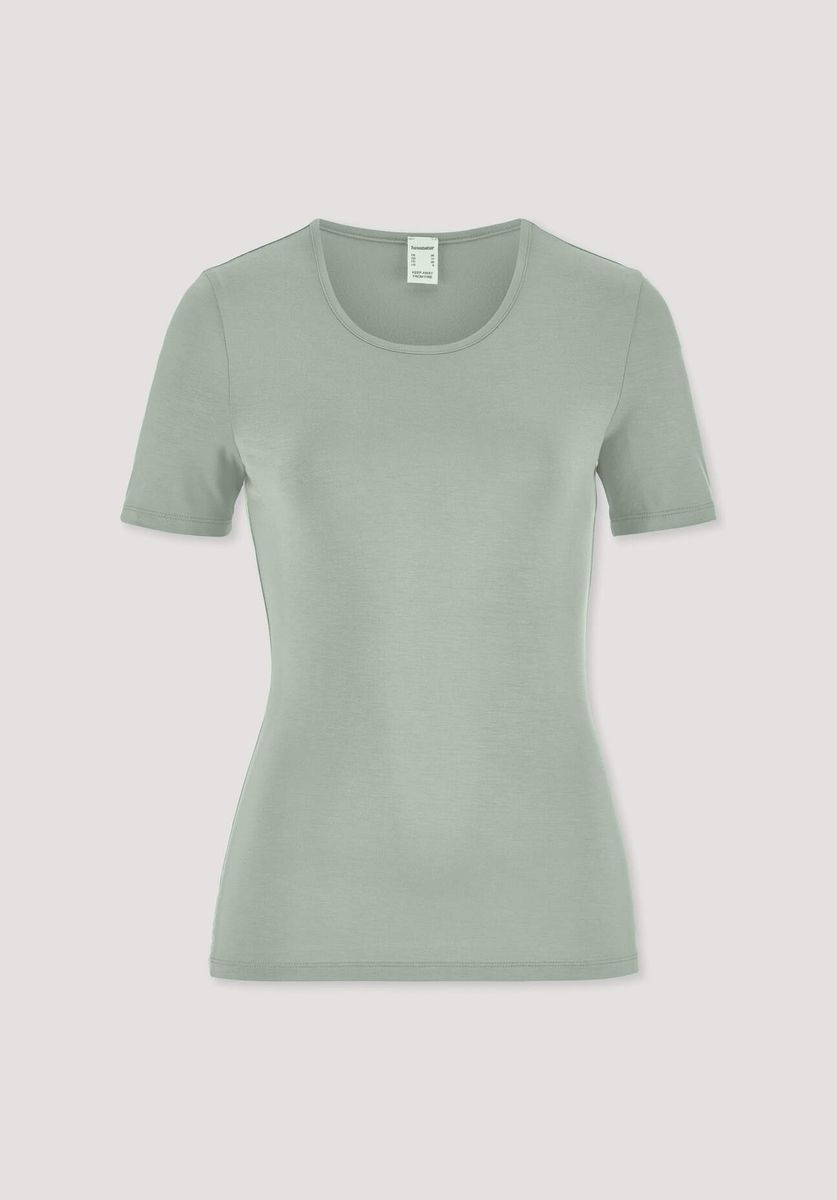 hessnatur Damen T-Shirt PURE FLOW aus TENCEL™ Modal - grün - Größe 34