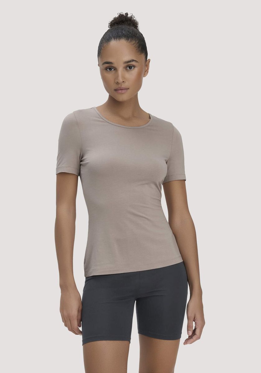 hessnatur Damen T-Shirt PURE FLOW aus TENCEL™ Modal - beige - Größe 34