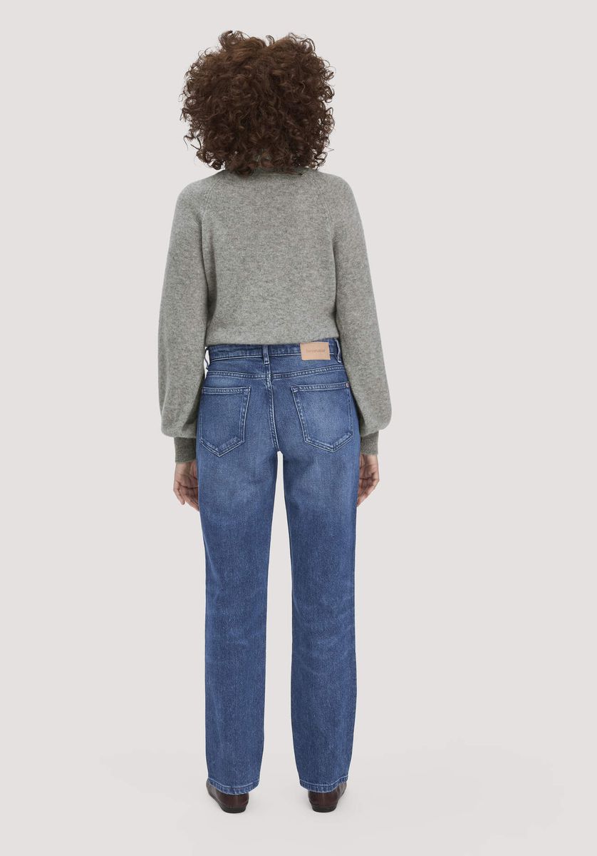 hessnatur Damen Jeans MARIE Straight aus Bio-Denim - blau - Größe 26/32