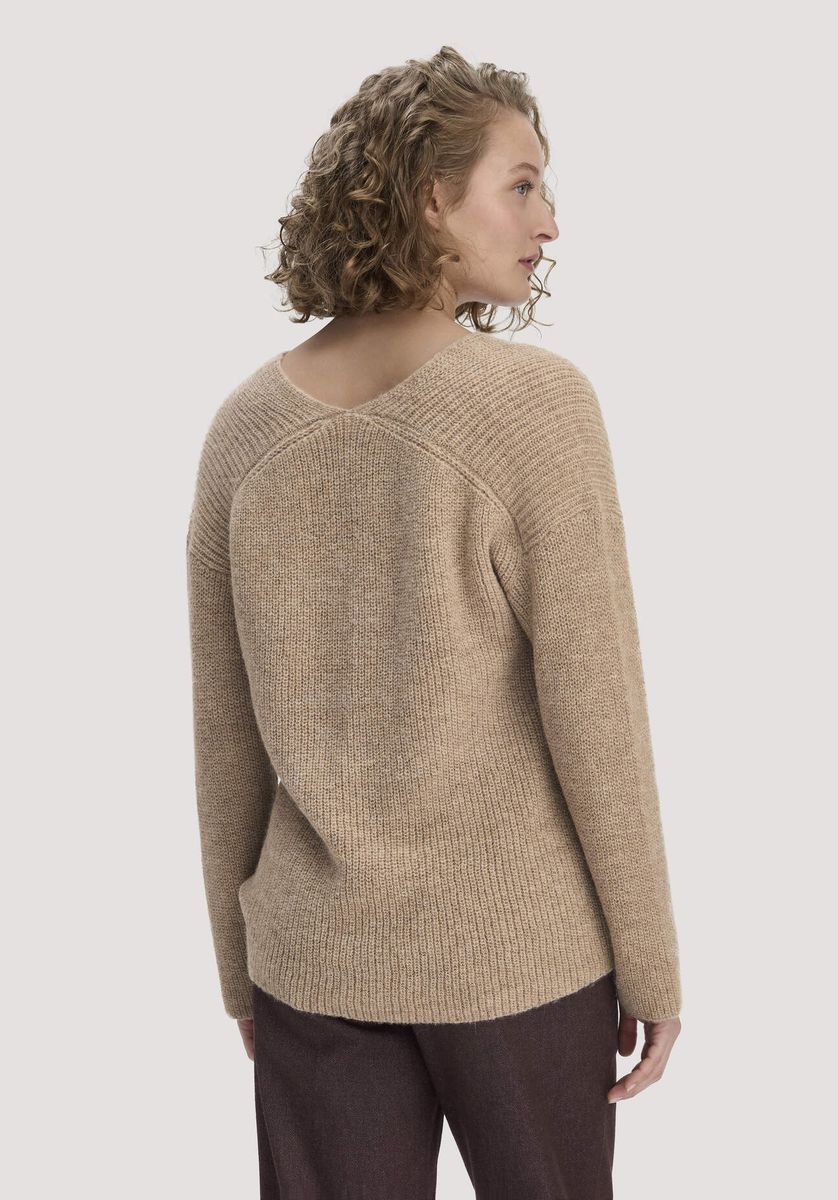 hessnatur Damen Strick Pullover Relaxed aus Alpaka - beige - Größe L