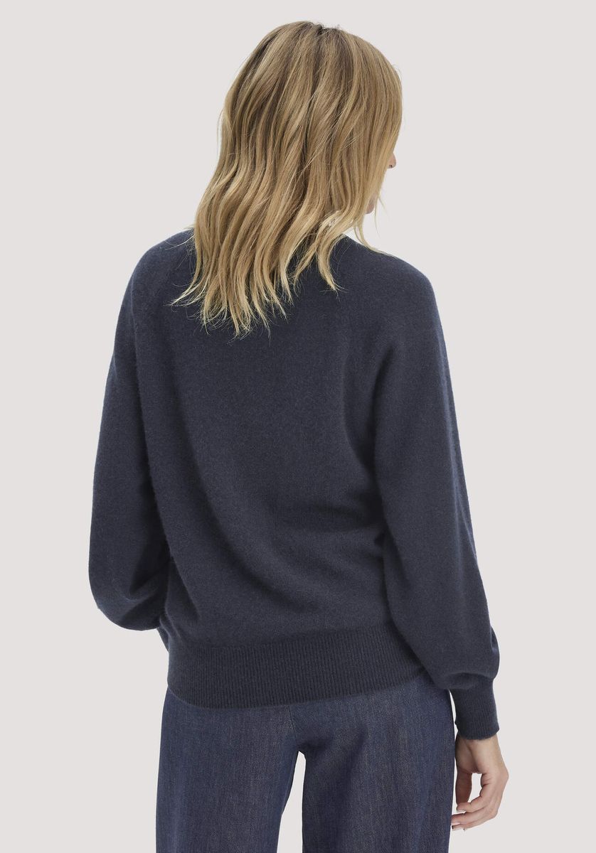 hessnatur Damen Strick Pullover Relaxed BETTER RECYCLING aus Cashmere - blau - Größe L