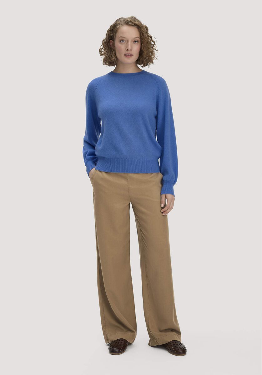 hessnatur Damen Strick Pullover Relaxed BETTER RECYCLING aus Cashmere - blau - Größe L