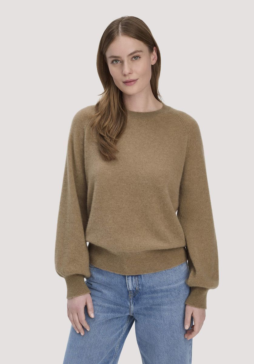 hessnatur Damen Strick Pullover Relaxed BETTER RECYCLING aus Cashmere - braun - Größe L