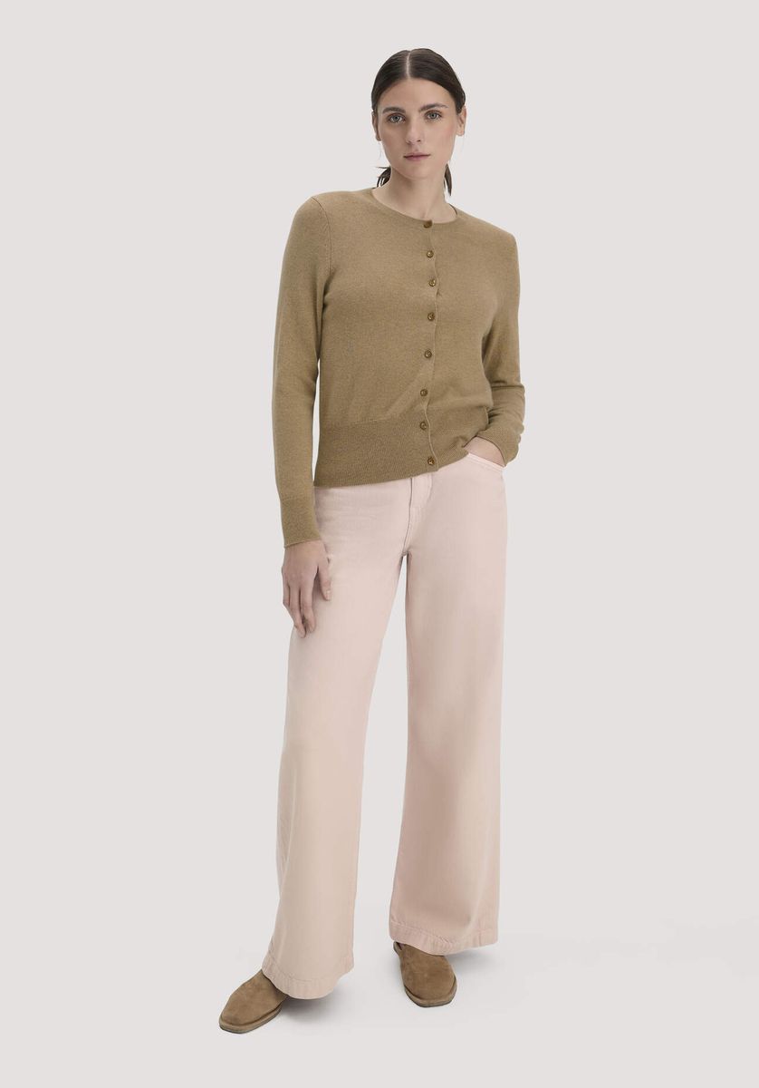 hessnatur Damen Strick Jacke Regular BETTER RECYCLING aus Cashmere - braun - Größe L