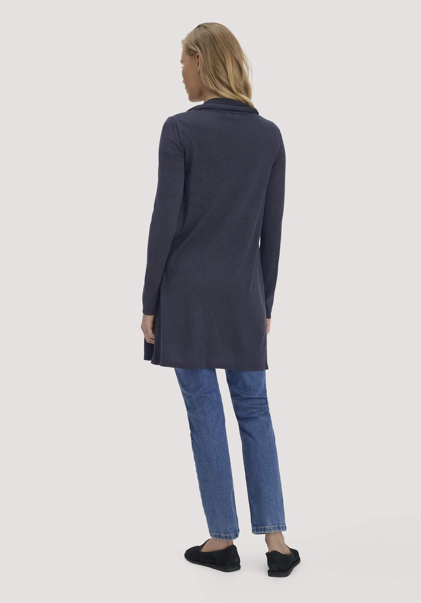 hessnatur Damen Strick Jacke Regular aus TENCEL™ Lyocell und Bio-Baumwolle - blau - Größe L