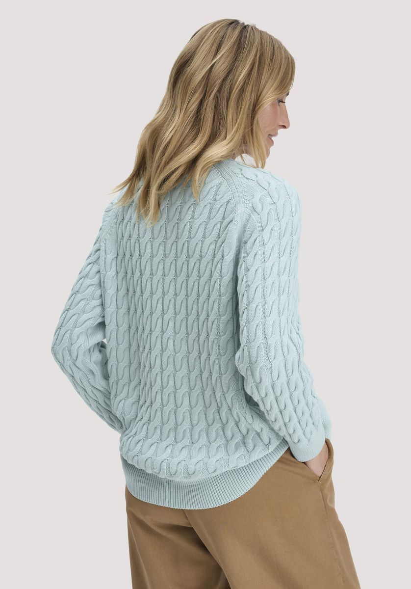 hessnatur Damen Strick Pullover Regular aus Bio-Baumwolle - blau - Größe L