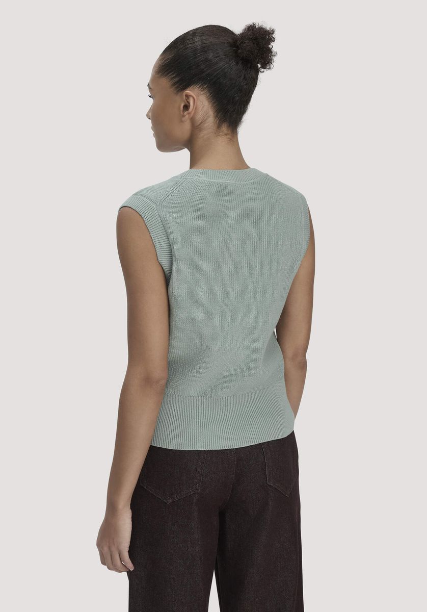 hessnatur Damen Strick Top Regular aus Bio-Baumwolle - grün - Größe L