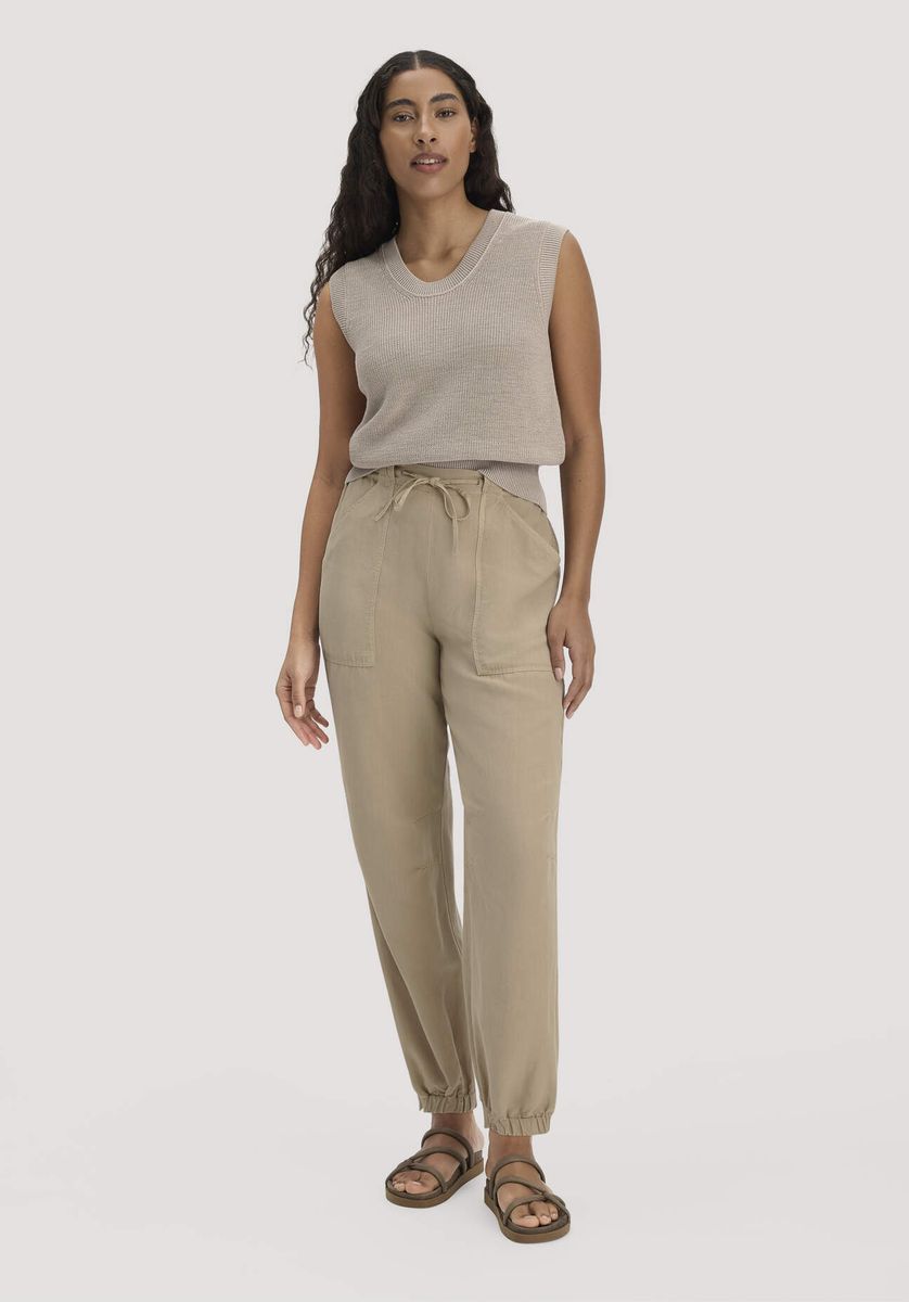 hessnatur Damen Strick Top Regular aus Bio-Baumwolle - beige - Größe L