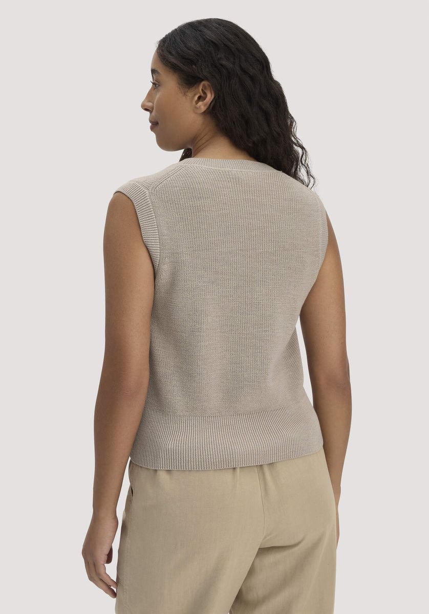 hessnatur Damen Strick Top Regular aus Bio-Baumwolle - beige - Größe L