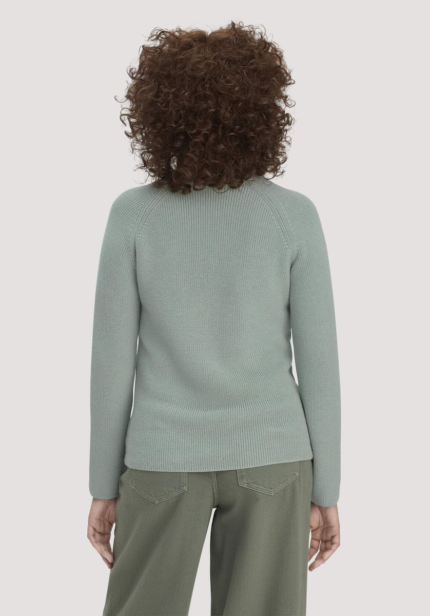 hessnatur Damen Strick Pullover Regular aus Bio-Baumwolle - grün - Größe L