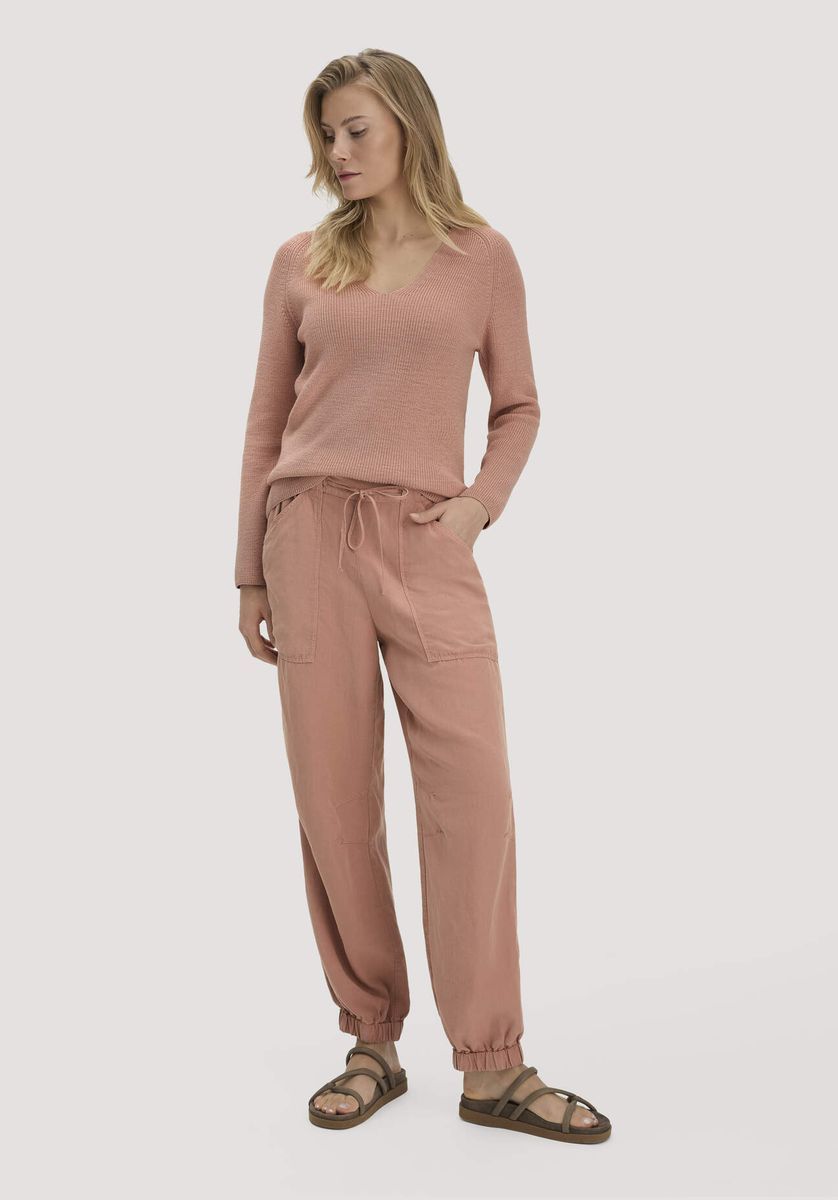 hessnatur Damen Strick Pullover Regular aus Bio-Baumwolle - rosa - Größe L