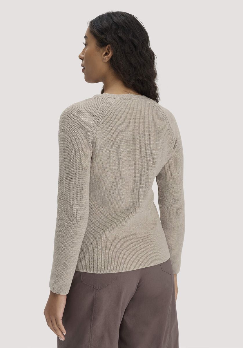 hessnatur Damen Strick Pullover Regular aus Bio-Baumwolle - beige - Größe L