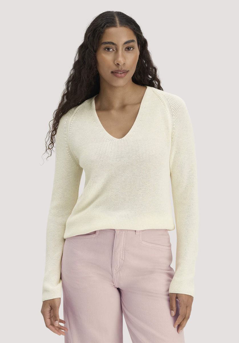 hessnatur Damen Strick Pullover Regular aus Bio-Baumwolle - beige - Größe L