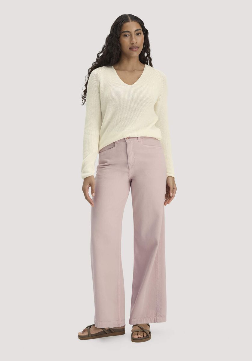 hessnatur Damen Strick Pullover Regular aus Bio-Baumwolle - beige - Größe L