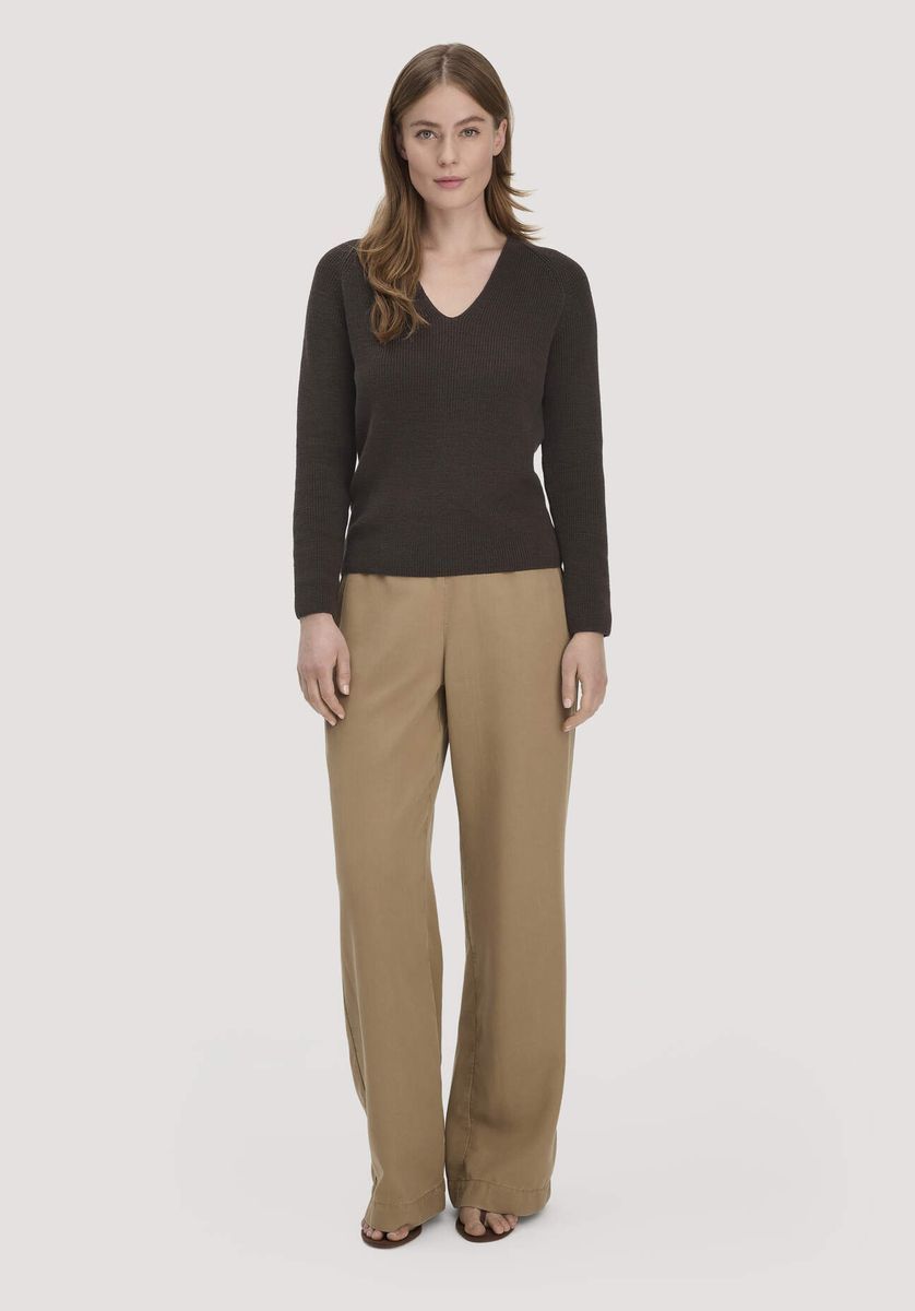 hessnatur Damen Strick Pullover Regular aus Bio-Baumwolle - braun - Größe L