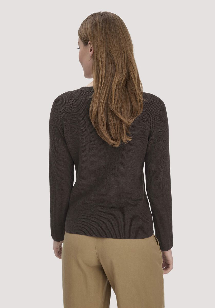 hessnatur Damen Strick Pullover Regular aus Bio-Baumwolle - braun - Größe L