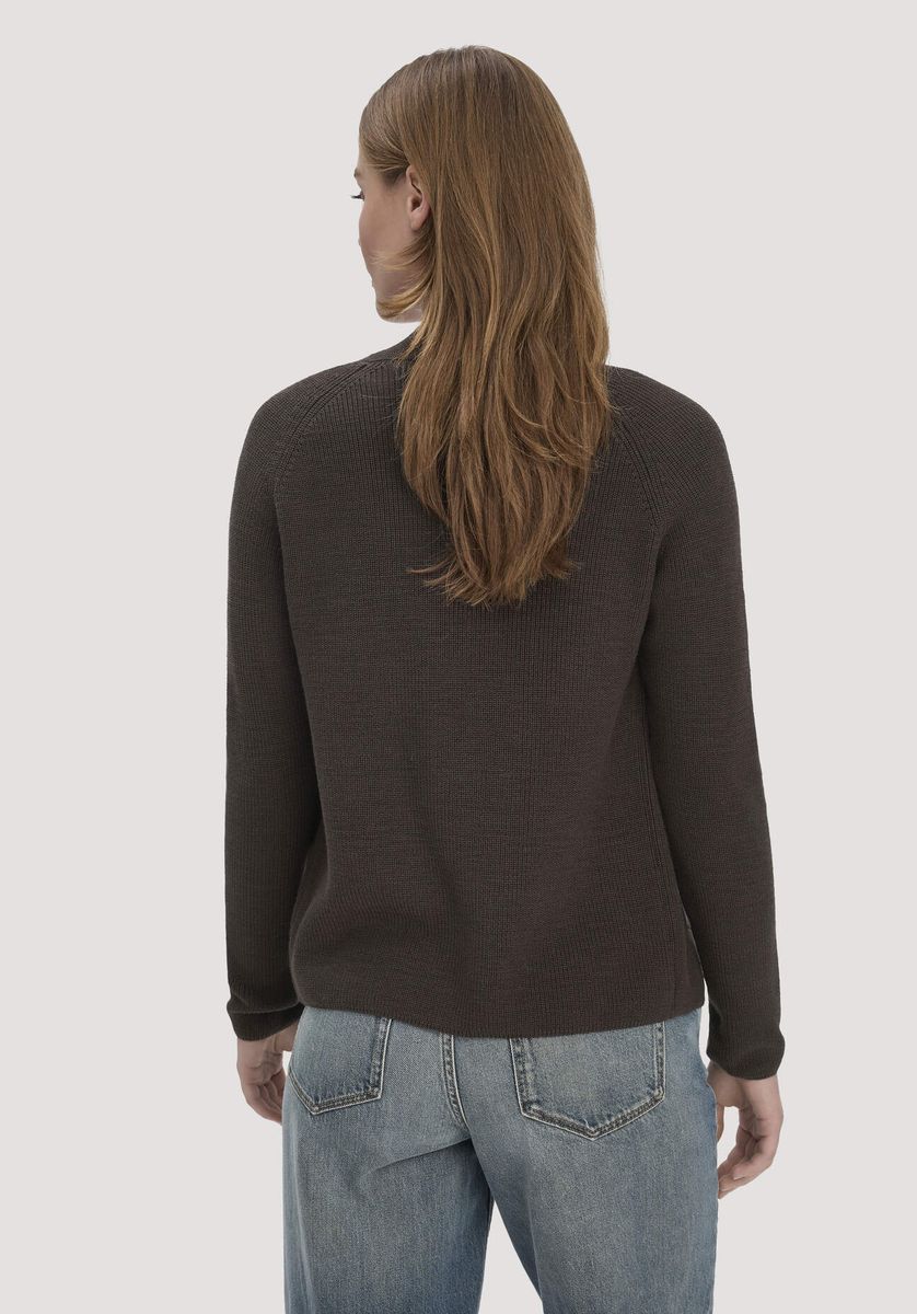 hessnatur Damen Strick Jacke Regular aus Bio-Baumwolle - braun - Größe L