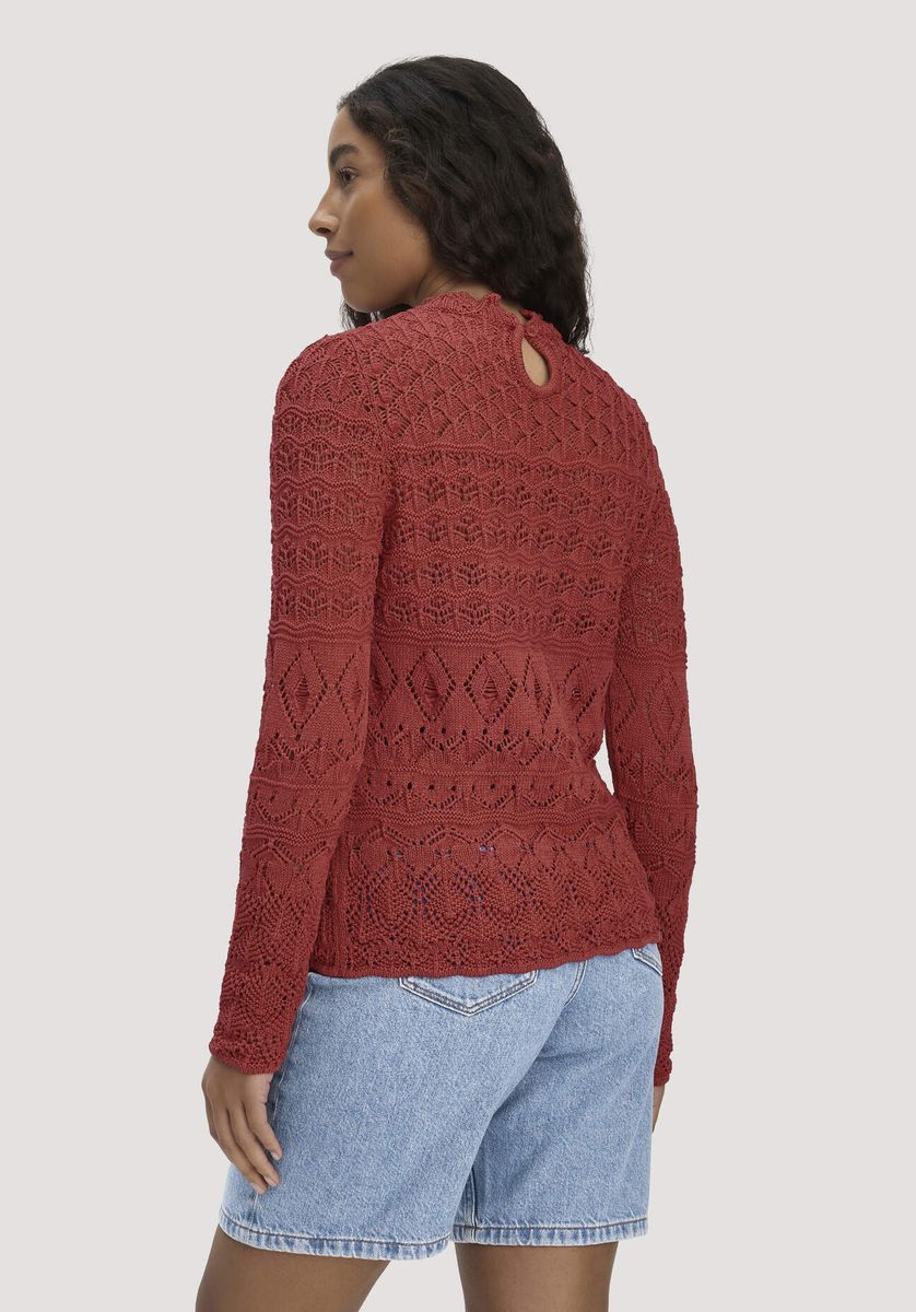 hessnatur Damen Strick Pullover Regular aus Bio-Baumwolle - braun - Größe L