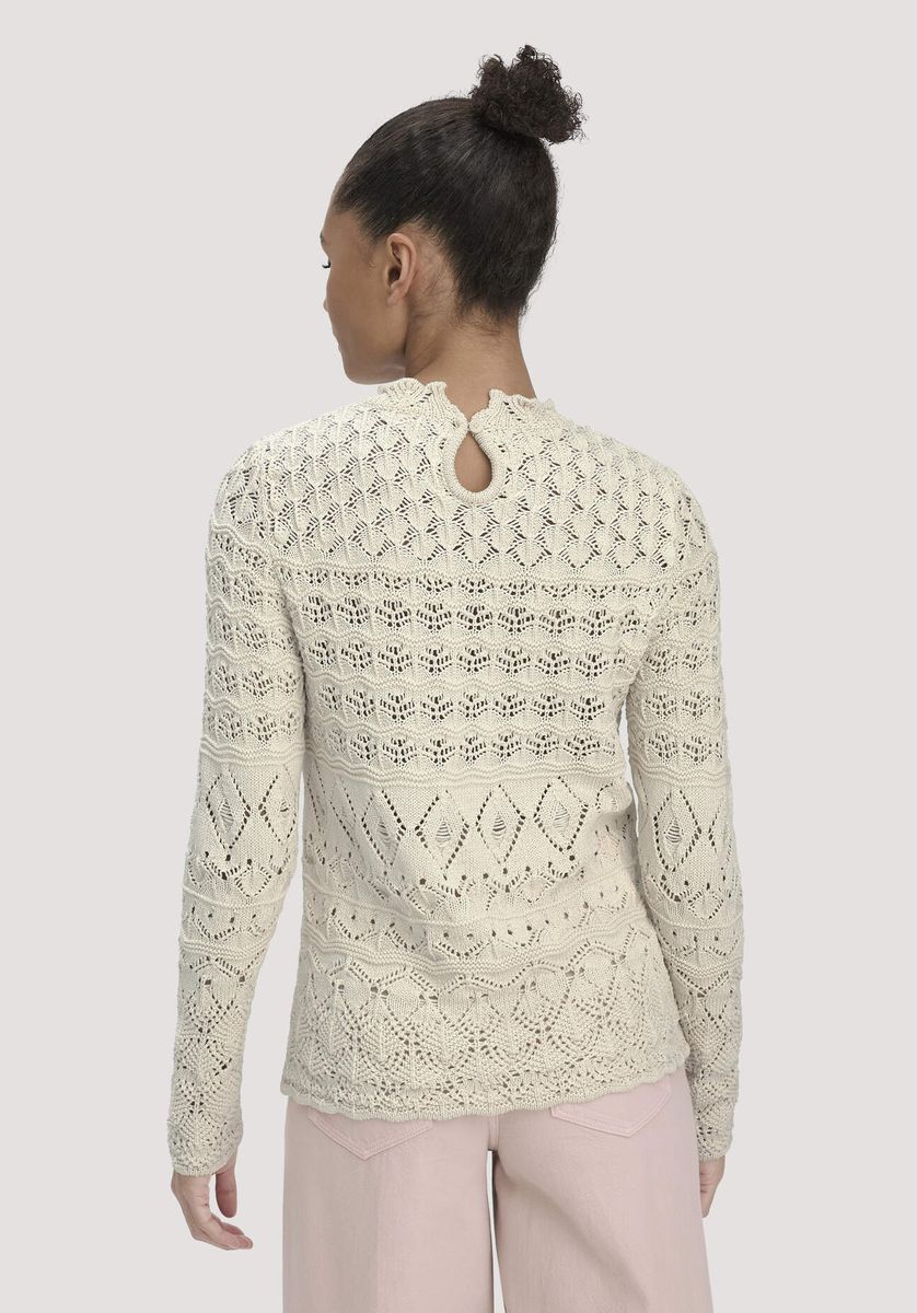 hessnatur Damen Strick Pullover Regular aus Bio-Baumwolle - beige - Größe L