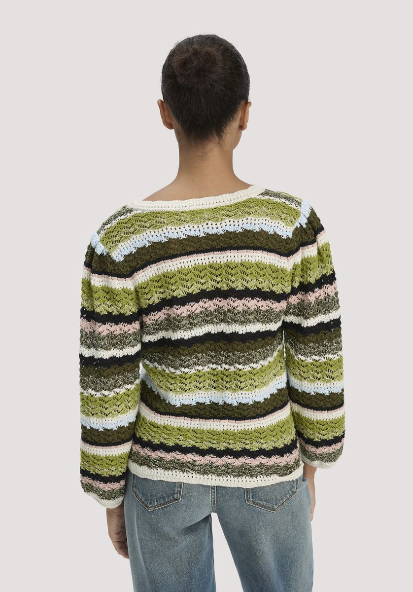 hessnatur Damen Strick Pullover Regular aus Baumwolle - grün - Größe L