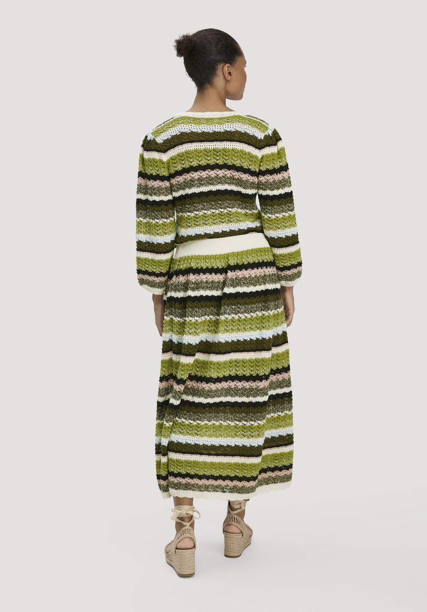 hessnatur Damen Strick Rock Regular aus Baumwolle - grün - Größe L