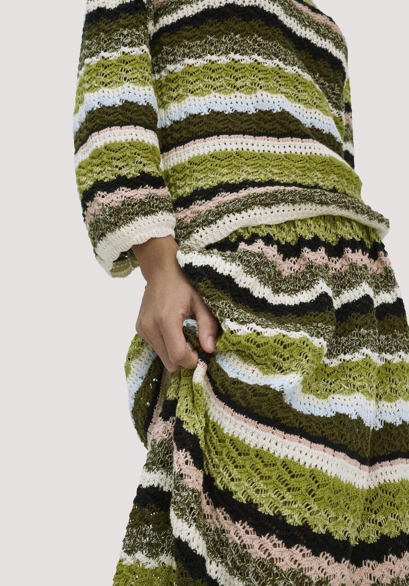 hessnatur Damen Strick Rock Regular aus Baumwolle - grün - Größe L