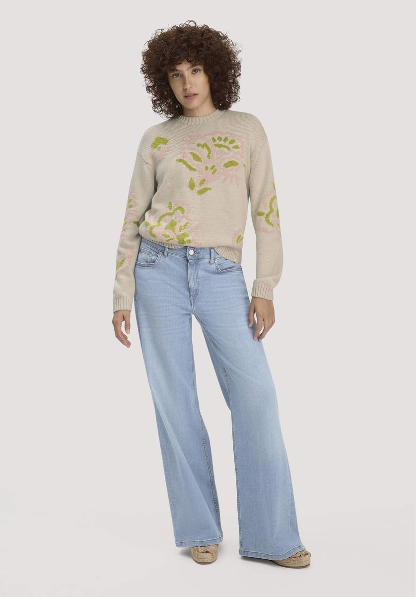 hessnatur Damen Strick Pullover Relaxed aus Baumwolle - beige - Größe L