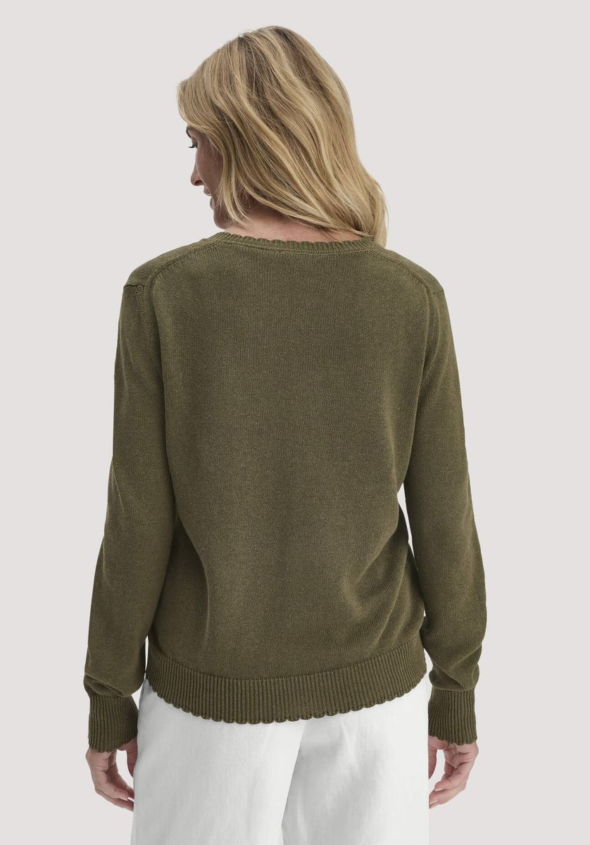 Gestrickter Pullover mit Leinenmischung und lockerer Passform